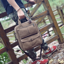 Manjianghong canvas mens bag crossbody bag trend retro bag casual shoulder bag Korean version of the British business bag
