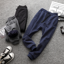 Autumn and winter boys thickened velvet slacks Childrens sports pants cotton leggings Medium and large childrens solid color long pants Childrens pants