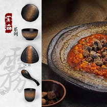 Fog Series Suit Cutlery Day Style Stoneware Dish Bulk Cutlery Korean Style Ceramic Bowl Pan Glaze Lower Color Home