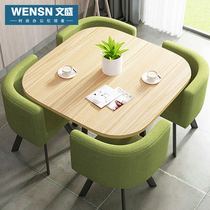 Conference negotiation table and chair combination 4-person small round table 4S store sales office meeting lounge area Leisure milk tea shop table and chair