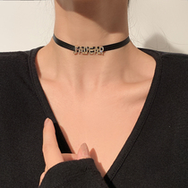 Choker black dark letters necklace female summer 2021 New collar short fashion neckband retro