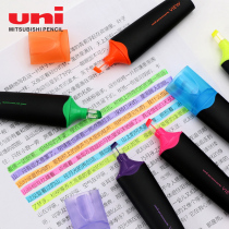 Japan UNI Mitsubishi transparent window fluorescent USP-200 color highlighter creative students marking key highlighter students with window highlighter marking pen imported stationery
