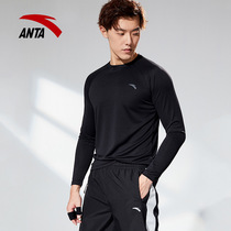 Anset man long sleeve T-shirt 2022 spring summer new round collar black sports blouses official web flagship leisure sweatshirt