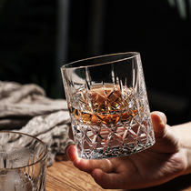 Whiskey hand-carved European high-end K9 crystal glass whisky wine glass creative wine cup gift box