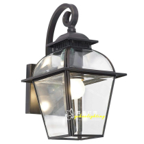 Black all-copper wall lamp European waterproof outdoor single-head courtyard balcony gate solder simple pure copper outdoor wall lamp