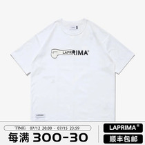 LAPRIMA Lap Ripper Tee deconstruct wind splicing bone printed slogan short sleeve T-shirt 20AW