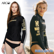 Womens sports surf diving suit stitching top Korea ARGO tight Yoga Fitness beach sunscreen coat