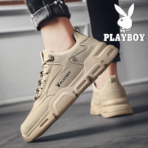 Floral Playboy mens shoes new Martin boots Inlenty wind genuine leather low Help tooling shoes casual leather shoes Summer breathable
