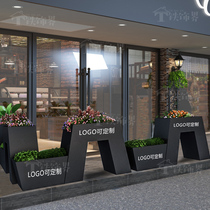 Outdoor wrought iron flower box combination flower bed custom outer pendulum flower rack Indoor and outdoor flower trough fence Sales department mobile tree box