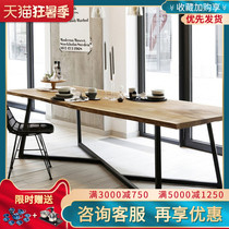 American computer desk Conference table Solid wood Wrought iron office desk Retro modern simple living room dining table Industrial style