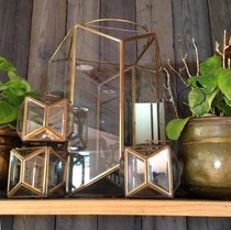 European-style design Wedding decorations Hexagonal portable greenhouse plant glass greenhouse Glass wind lamp candlestick