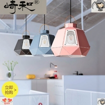 Nordic lamp restaurant chandelier three-headed post-modern simple bar lamp industrial style creative personality macaron chandelier