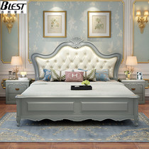 European-style master bedroom 2 0m bed Second bedroom 1 8m American-style bed White princess bed bedroom storage light luxury simple combination