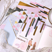 Glazed hand account bronzing background paper sulfuric acid paper sticker Handbook DIY decoration collage photo album material paper