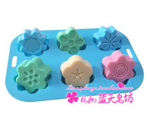 xj050 Six Plum Blossom Shape Silicone Handmade Soap Mould Cake Mould Candle Mould