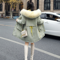 Winter new 2020 small man thick thick long ins ins harbor wind slim down cotton clothes womens Parker cotton clothes