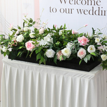 White powder colour flower pot flower case green planting simulation floral flower groove Sales Department Commercial shop Square Partition Decoration Plant