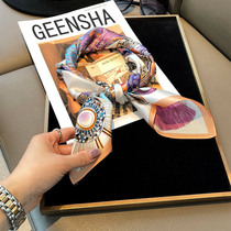 Real silk scarves European and American wind and flower color 100% mulberry silk scarves decorated scarves Hangzhou silk small and small square towels shawl