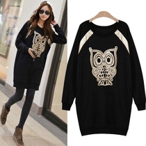 Hong Kong Tide brand plus velvet padded medium length womens 2021 Winter new womens loose lazy wind pullover top