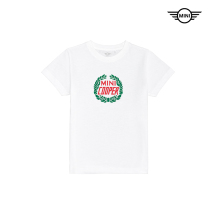 MINI childrens vintage logo summer dress men and women children T-shirt short sleeve cotton white round neck print parent-child dress