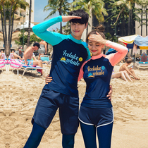 Korean version of sunscreen long sleeve swimsuit snorkeling surfing suit couple jellyfish suit quick dry beach womens swimwear