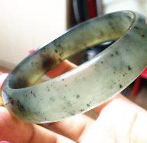 Shaanxi Blue Field jade jade jade bracelet pure natural jade bracelet A stock ink jade bracelet China Wind Shunfeng