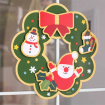 Christmas decorations hot stamping creative Garland window decoration door stickers three-dimensional Christmas pig pig door window flower stickers