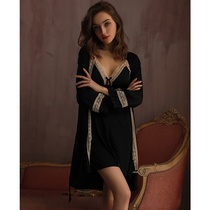 Sexy Sleepwear Womens Summer Ice Silk Thin Lace Advanced Senses Sleeping Dress With Chest Cushion Harness Short Skirt Extreme Temptation