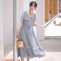 Sichuan Dei Time: Blueberry Ice Original Design Sensuo National Wind Long Skirt Loose Snow Spinning Medium Long Dress Dress