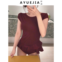 Swimsuit female sexy 2021 new belly thin triangle conjoined body plastic conservative Korea ins hot spring swimsuit