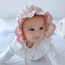 Baby hat 0-3-6 months spring and autumn female baby Court hat cute lace sunshade summer tire hat childrens basin hat