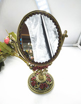 Wedding with Western style paint makeup mirror Russian home desktop tin double-sided mirror classical beauty mirror