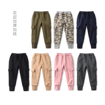 20 new mens and womens childrens thickened velvet warm pants winter double-layer velvet cotton pants overalls pants 90-130 yards