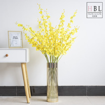 Simulation dancing orchid fake flower ornaments floor vase silk flower arrangement floral arrangement indoor living room table decoration decoration