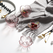 Japanese hammering cherry blossom glass saucer sauce dish dish small saucer vinegar hot pot dip sauce sauce bowl plate