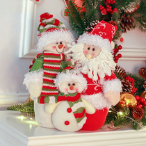 Christmas snowman family portrait kit Christmas decorations hotel bar cloth arrangement Santa Claus