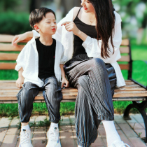 Early spring new original design Leisure sunscreen big shirt big code Lazy Wind mother and mother with mother and daughter load wave