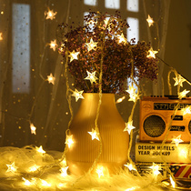 Small colorful lights flash lights String lights starry girls room romantic decoration Net red girl heart dormitory arrangement star lights