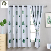 Nordic ins Wind hipster printing 2 1 high short curtain foreign trade curtain finished banana modern simple shading fabric