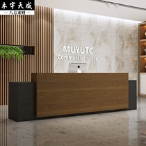 Company Reception Desk Desk Solid Wood Bar Desk Cashier Desk Hotel Private Accommodation Travel Agency Brief Consultation Counter