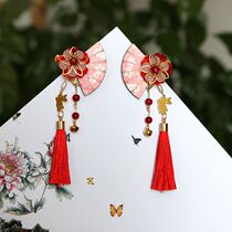 Childrens Hanfu Headwear Ancient hairclip Chinese Style New Year Red Follower Hair Accessories Girl Baby Tang Dress