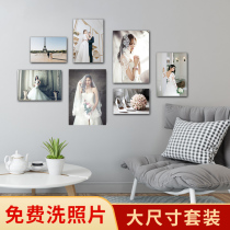 Photo wall decoration creative personality photo frame wall hanging combination stickers living room wash background wall photo