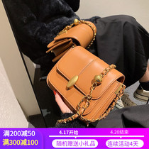 SANDRO IFASHION PACKETS BAG 2022 NEW FASHION CHAIN SLOPED SATCHEL 100 LAP SINGLE SHOULDER SMALL SQUARE BAG