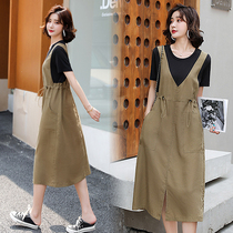 (Nana recommended) fake two pieces of skirt womens summer new M-2XL(80-140 Jin)