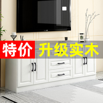 Solid wood TV cabinet high cabinet modern minimal bedroom TV tableroom TV cabinet cabinet composite wall cabinet