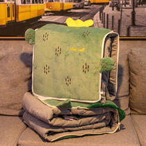 Pillow quilt dual-use car pillow office nap pillow lunch break air conditioning is customized for car summer cool quilt