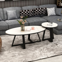 High-end custom-made Iwata Oval Tea Table Oval Tea Table table Living room Home marble Small family Living room tea-making