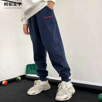 Boy spring and autumn trousers thin velvet boys sports pants 12 Middle big childrens trousers autumn childrens trousers thin 15 years old