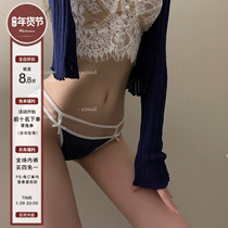 LA micro sexy Daily * bow hollow low waist briefs Japanese European and American thin breathable Ice Silk summer