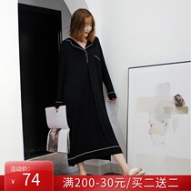 Modal pajamas Womens Spring and Autumn long sleeves pregnant womens Moon clothes long sexy nightskirts womens winter size home clothes fat MM